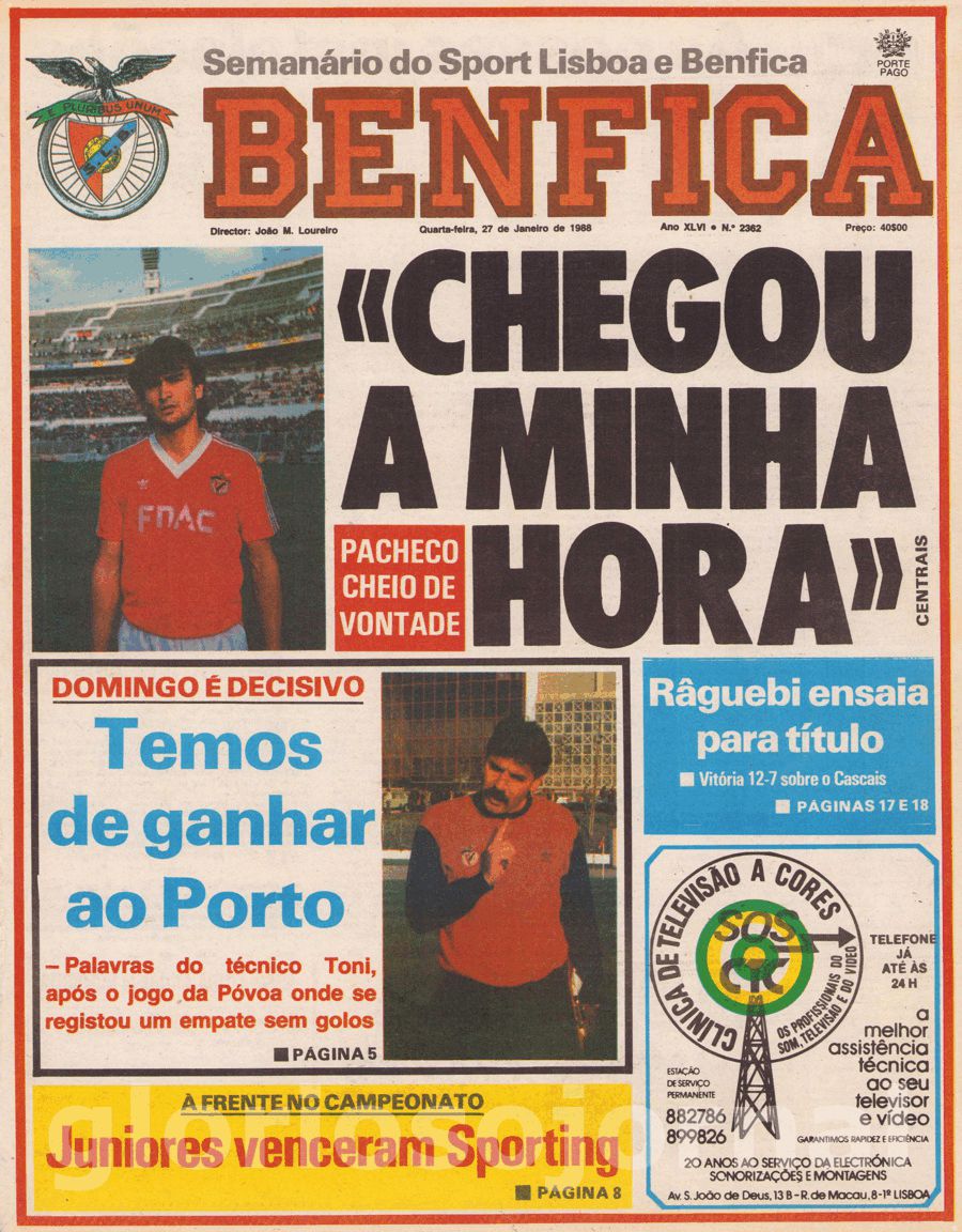 jornal o benfica 2362 1988-01-27